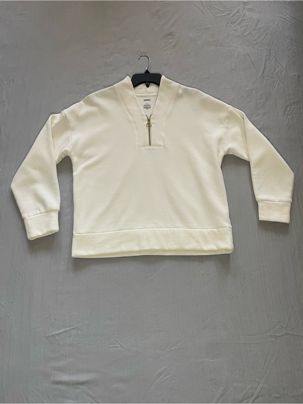 Sonoma Cream Quarter-Zip Sweater Size Large Excellent Condition